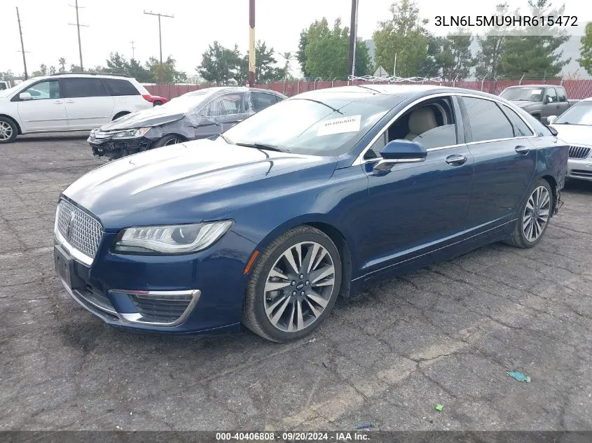 2017 Lincoln Mkz Hybrid Reserve VIN: 3LN6L5MU9HR615472 Lot: 40406808