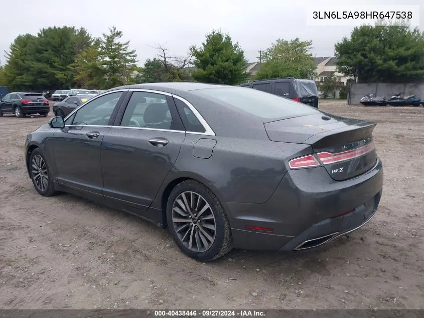 3LN6L5A98HR647538 2017 Lincoln Mkz Premiere