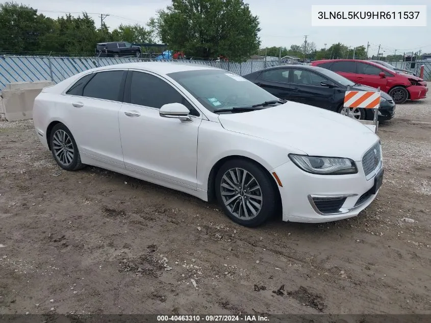 2017 Lincoln Mkz Hybrid Premiere VIN: 3LN6L5KU9HR611537 Lot: 40463310