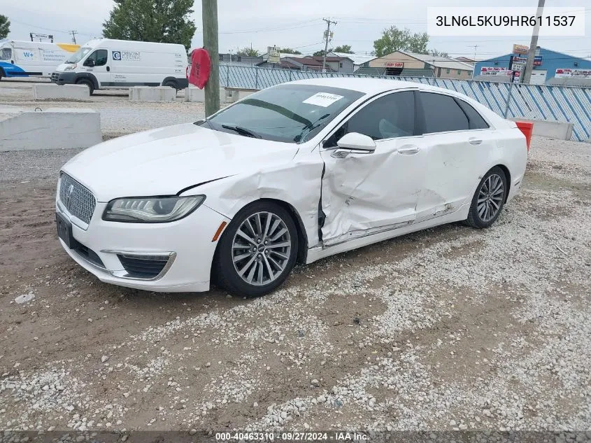 2017 Lincoln Mkz Hybrid Premiere VIN: 3LN6L5KU9HR611537 Lot: 40463310