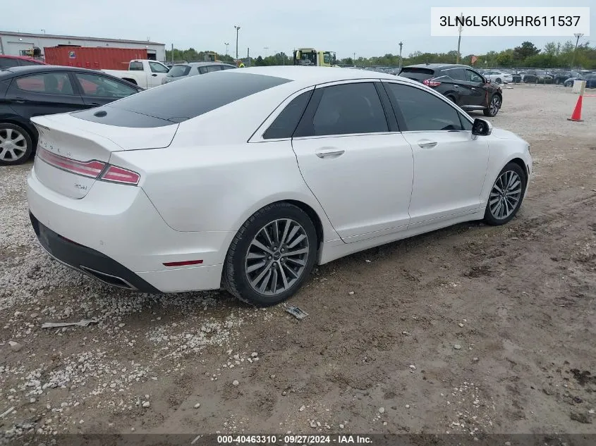 2017 Lincoln Mkz Hybrid Premiere VIN: 3LN6L5KU9HR611537 Lot: 40463310