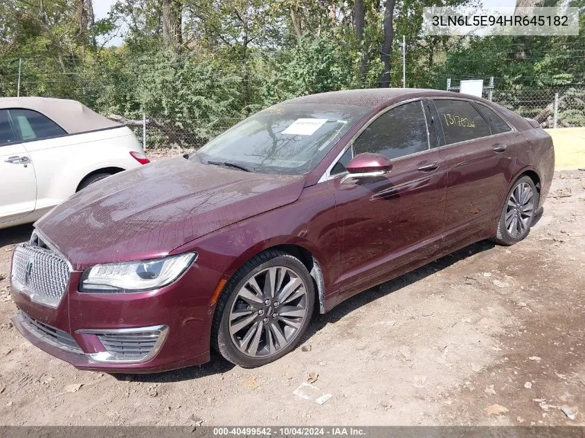 2017 Lincoln Mkz Reserve VIN: 3LN6L5E94HR645182 Lot: 40499542