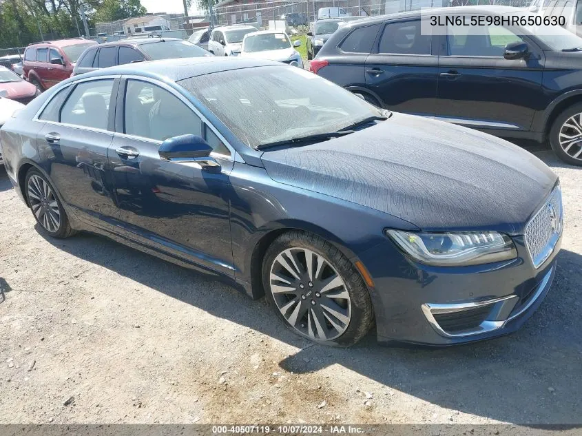 2017 Lincoln Mkz Reserve VIN: 3LN6L5E98HR650630 Lot: 40507119