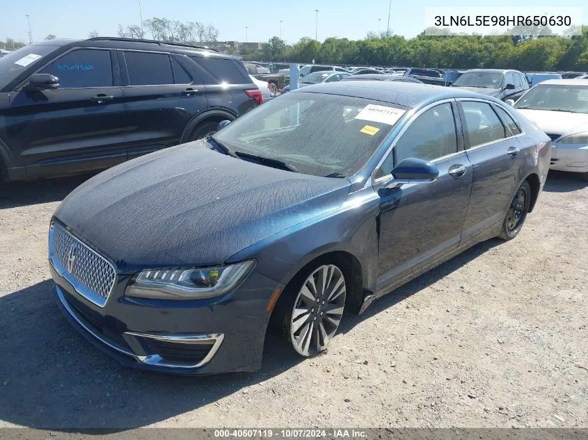 2017 Lincoln Mkz Reserve VIN: 3LN6L5E98HR650630 Lot: 40507119