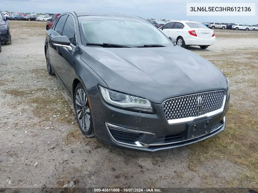 3LN6L5EC3HR612136 2017 Lincoln Mkz Reserve