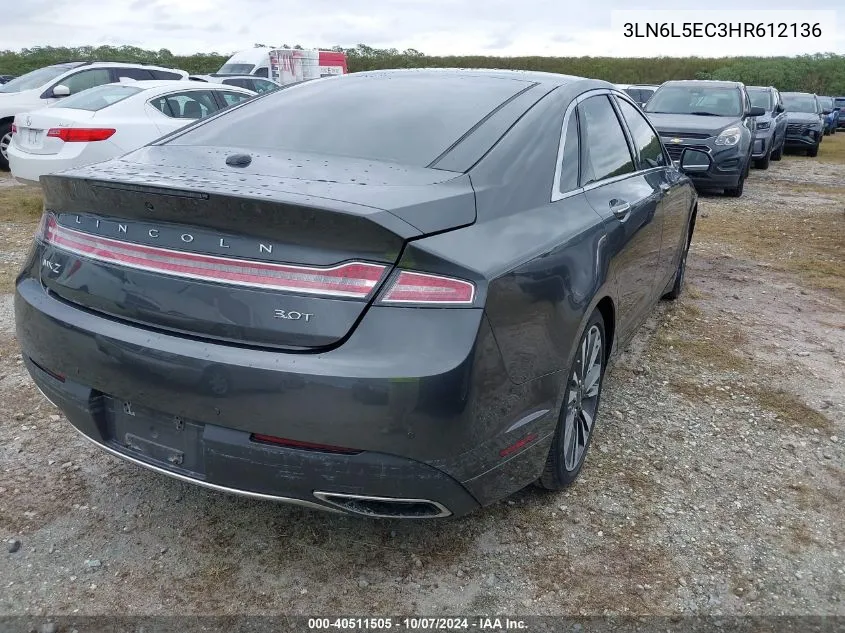 3LN6L5EC3HR612136 2017 Lincoln Mkz Reserve