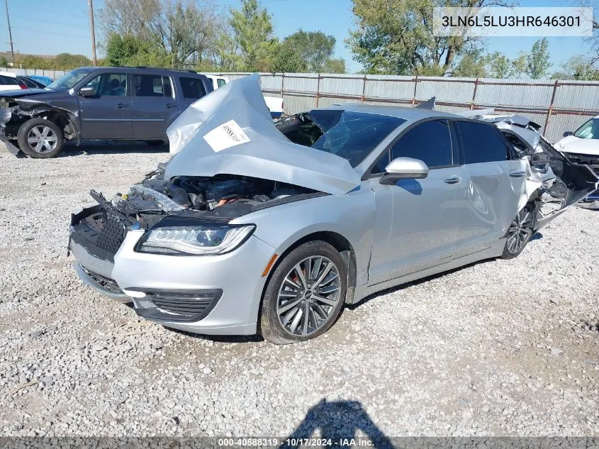 2017 Lincoln Mkz Hybrid Select VIN: 3LN6L5LU3HR646301 Lot: 40588319