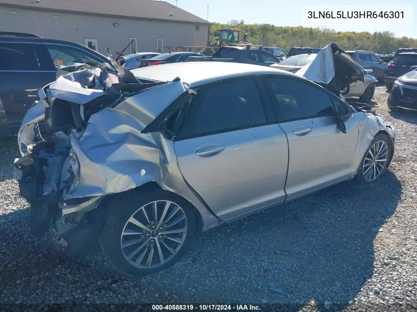 3LN6L5LU3HR646301 2017 Lincoln Mkz Hybrid Select