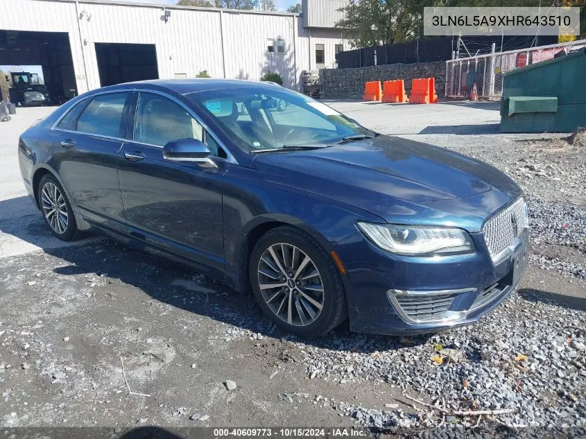 2017 Lincoln Mkz Premiere VIN: 3LN6L5A9XHR643510 Lot: 40609773