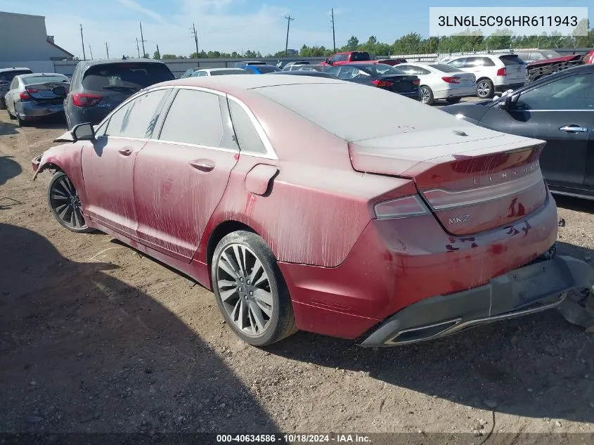 3LN6L5C96HR611943 2017 Lincoln Mkz Select