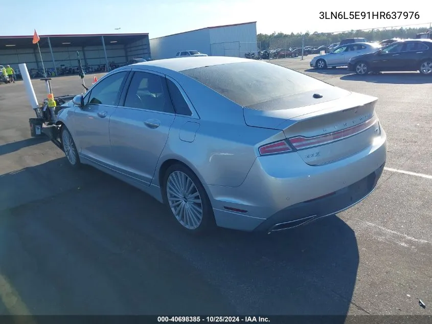 2017 Lincoln Mkz Reserve VIN: 3LN6L5E91HR637976 Lot: 40698385