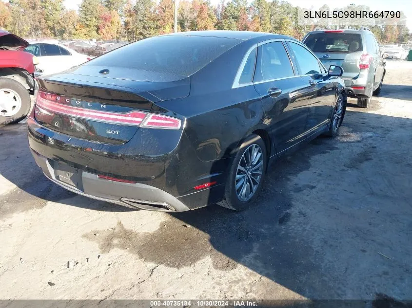 2017 Lincoln Mkz Select VIN: 3LN6L5C98HR664790 Lot: 40735184