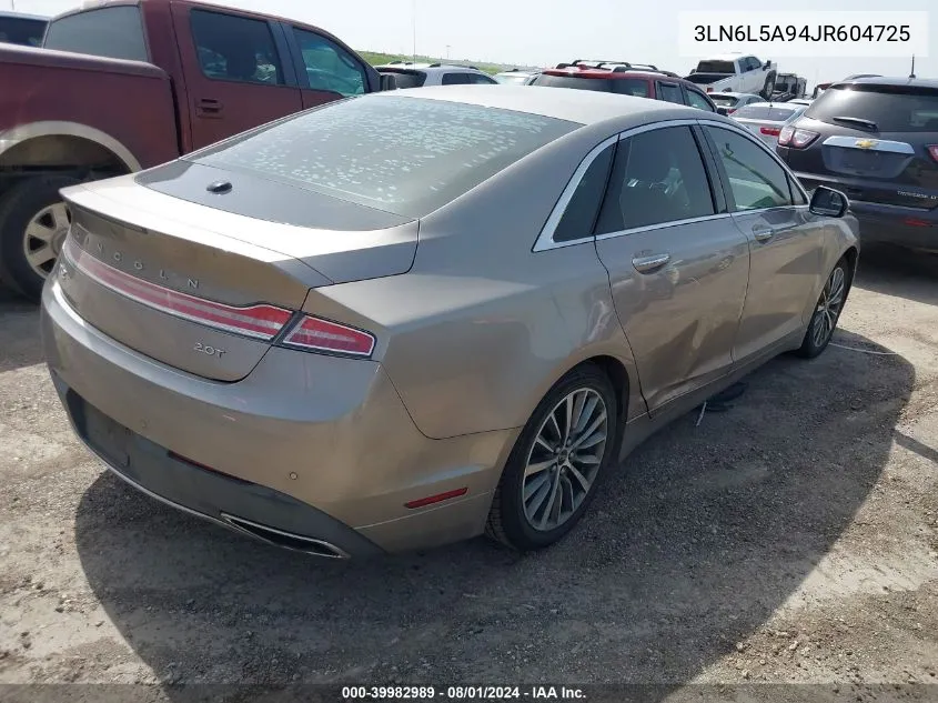 2018 Lincoln Mkz Premiere VIN: 3LN6L5A94JR604725 Lot: 39982989