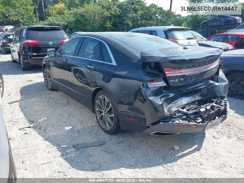 2018 Lincoln Mkz Reserve VIN: 3LN6L5EC0JR614447 Lot: 40045729