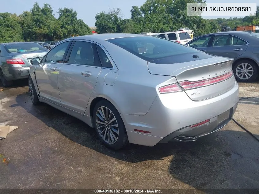 2018 Lincoln Mkz Hybrid Premiere VIN: 3LN6L5KU0JR608581 Lot: 40130182