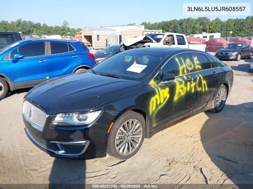 2018 Lincoln Mkz Hybrid Select VIN: 3LN6L5LU5JR608557 Lot: 40231788