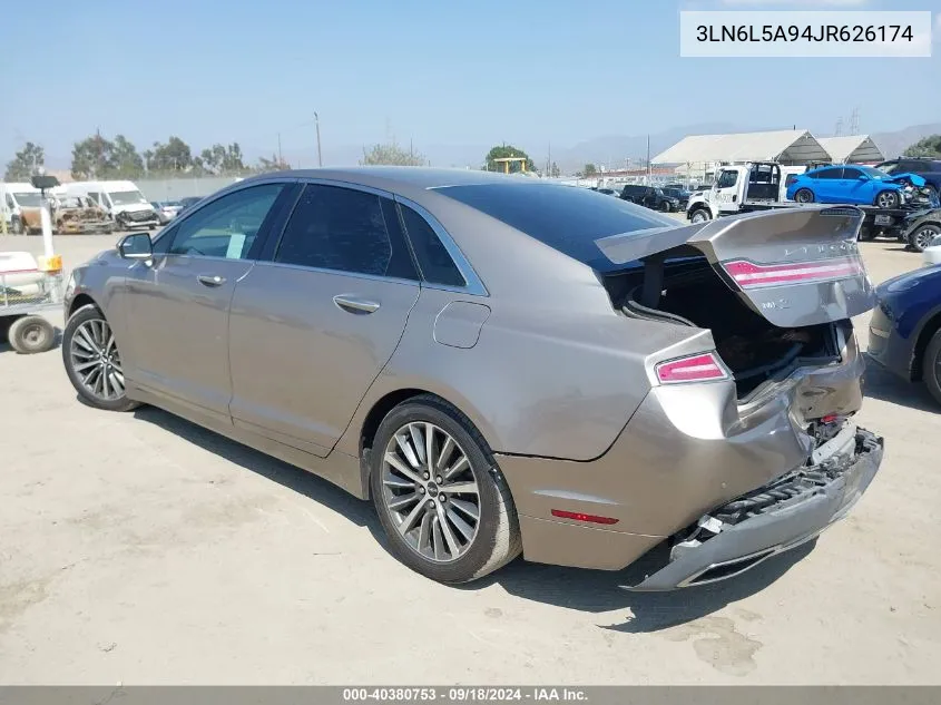 2018 Lincoln Mkz Premiere VIN: 3LN6L5A94JR626174 Lot: 40380753