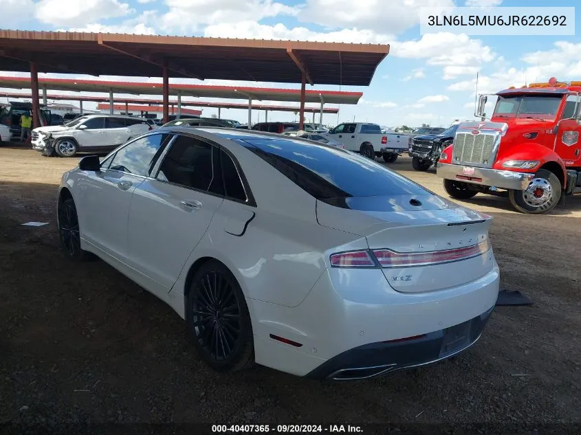 2018 Lincoln Mkz Hybrid Reserve VIN: 3LN6L5MU6JR622692 Lot: 40407365