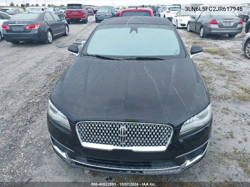 2018 Lincoln Mkz Reserve VIN: 3LN6L5FC2JR617946 Lot: 40522893