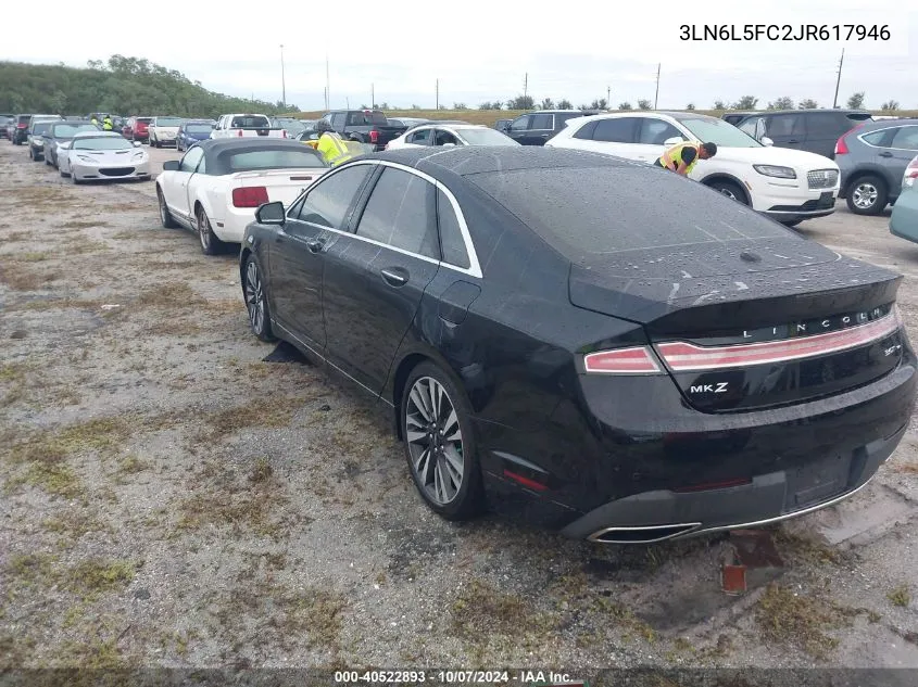 2018 Lincoln Mkz Reserve VIN: 3LN6L5FC2JR617946 Lot: 40522893