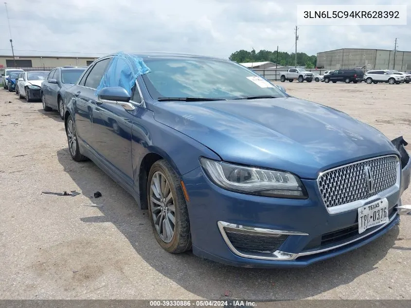 2019 Lincoln Mkz Reserve I VIN: 3LN6L5C94KR628392 Lot: 39330886