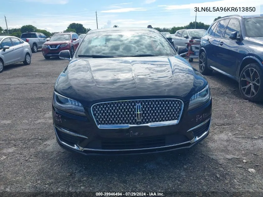 2019 Lincoln Mkz Standard VIN: 3LN6L5A96KR613850 Lot: 39946494