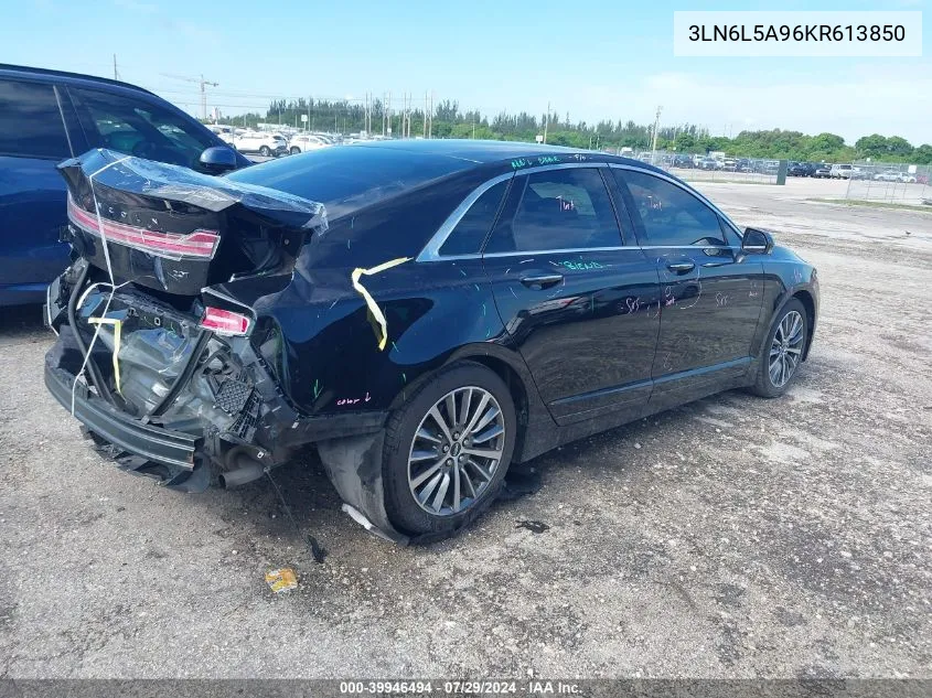 2019 Lincoln Mkz Standard VIN: 3LN6L5A96KR613850 Lot: 39946494