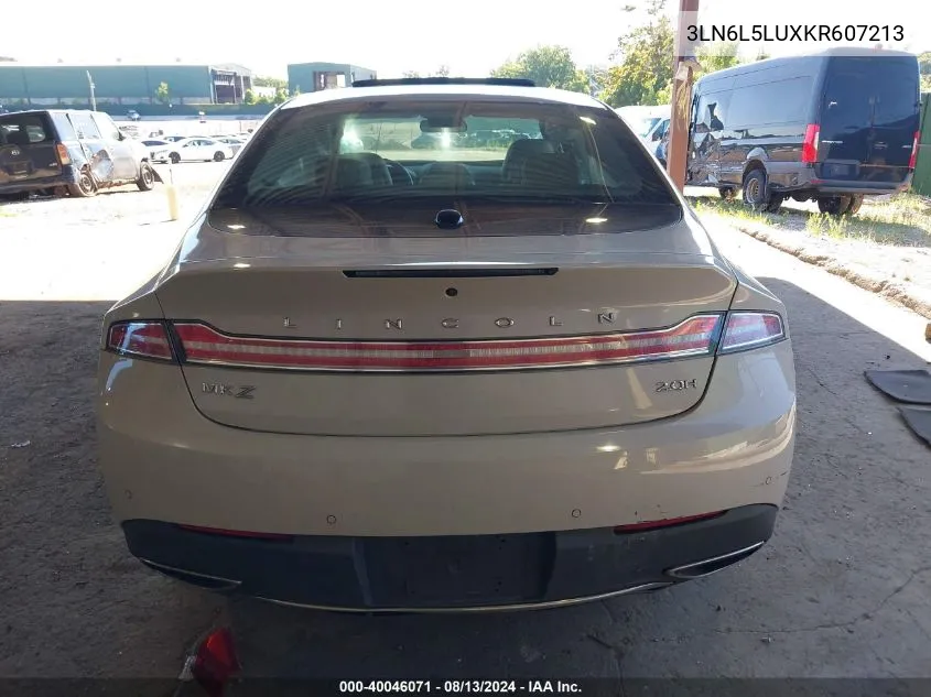 2019 Lincoln Mkz Hybrid Reserve I VIN: 3LN6L5LUXKR607213 Lot: 40046071