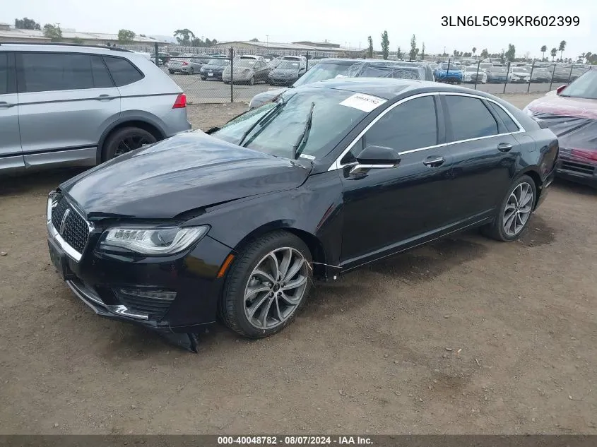 2019 Lincoln Mkz Reserve I VIN: 3LN6L5C99KR602399 Lot: 40048782