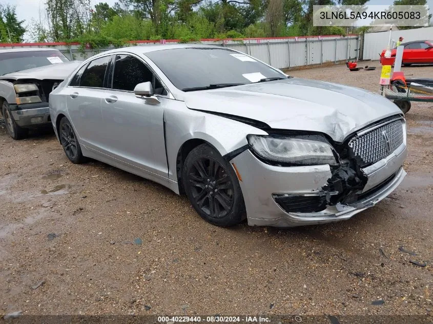 2019 Lincoln Mkz Standard VIN: 3LN6L5A94KR605083 Lot: 40229440