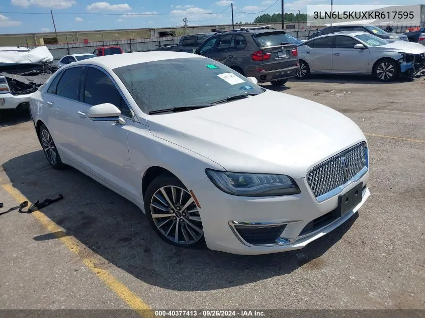 2019 Lincoln Mkz Hybrid VIN: 3LN6L5KUXKR617595 Lot: 40377413