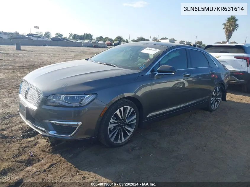 2019 Lincoln Mkz Hybrid Reserve Ii VIN: 3LN6L5MU7KR631614 Lot: 40396816