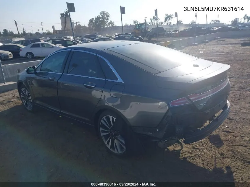 2019 Lincoln Mkz Hybrid Reserve Ii VIN: 3LN6L5MU7KR631614 Lot: 40396816