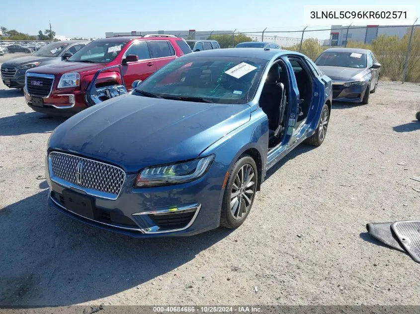 2019 Lincoln Mkz Reserve I VIN: 3LN6L5C96KR602571 Lot: 40684686