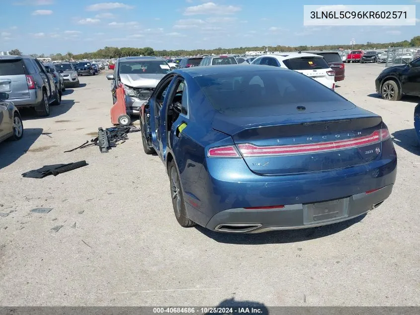 2019 Lincoln Mkz Reserve I VIN: 3LN6L5C96KR602571 Lot: 40684686