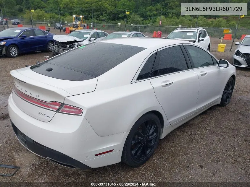 2020 Lincoln Mkz Reserve VIN: 3LN6L5F93LR601729 Lot: 39731845