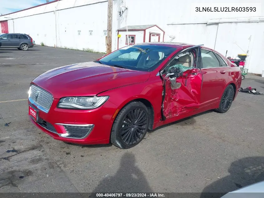 2020 Lincoln Mkz Hybrid Reserve VIN: 3LN6L5LU2LR603593 Lot: 40406797