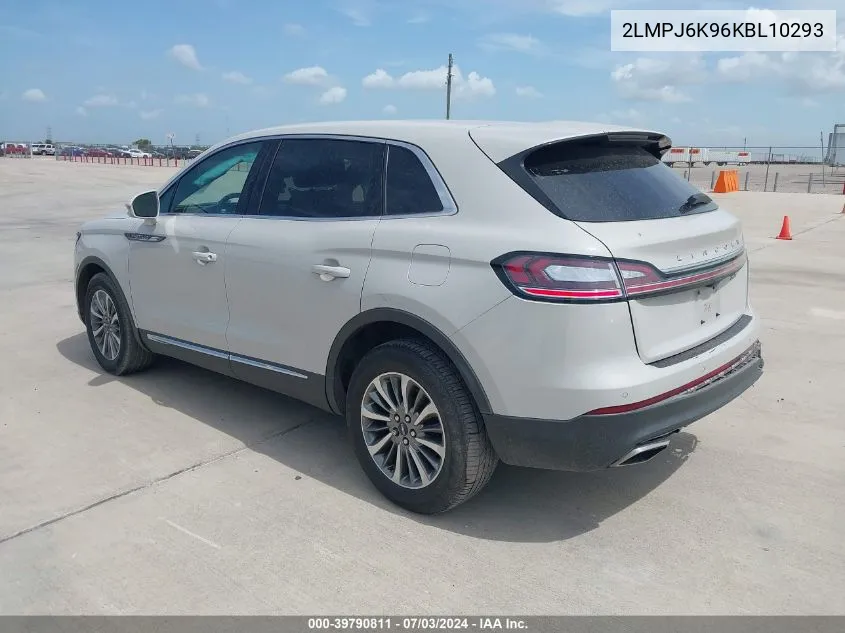 2019 Lincoln Nautilus Select VIN: 2LMPJ6K96KBL10293 Lot: 39790811