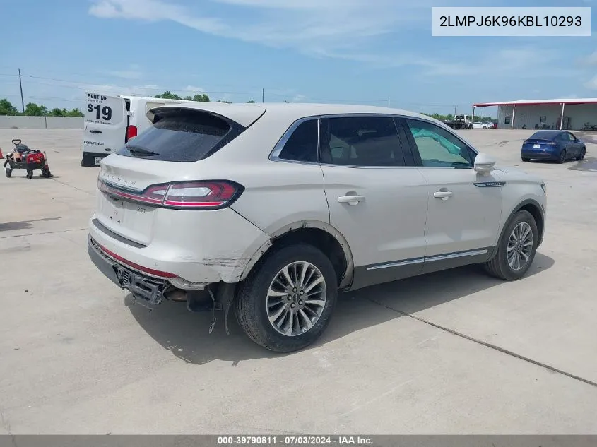 2019 Lincoln Nautilus Select VIN: 2LMPJ6K96KBL10293 Lot: 39790811