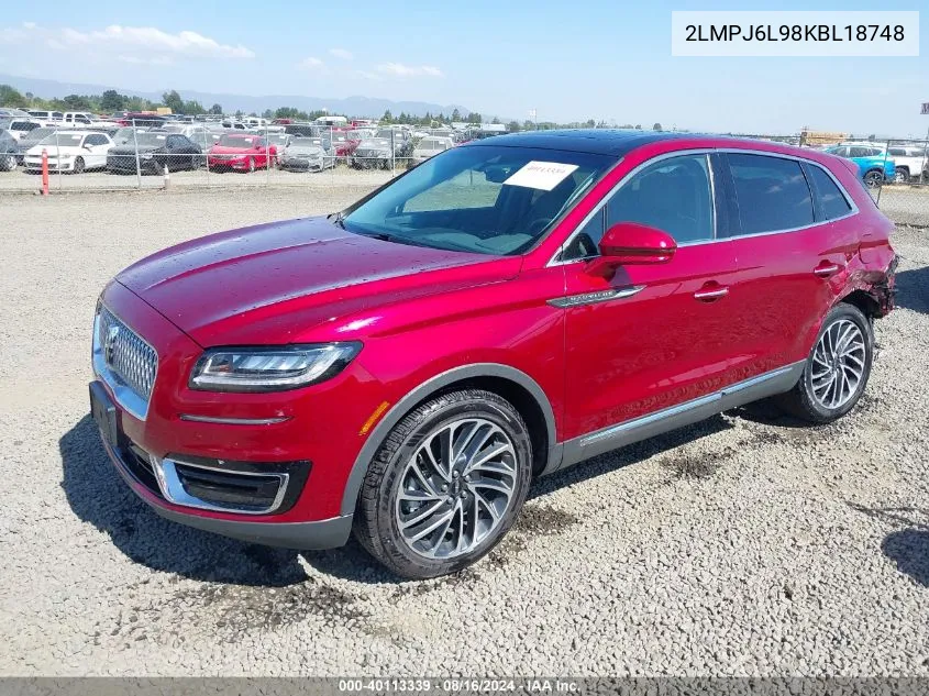 2019 Lincoln Nautilus Reserve VIN: 2LMPJ6L98KBL18748 Lot: 40113339