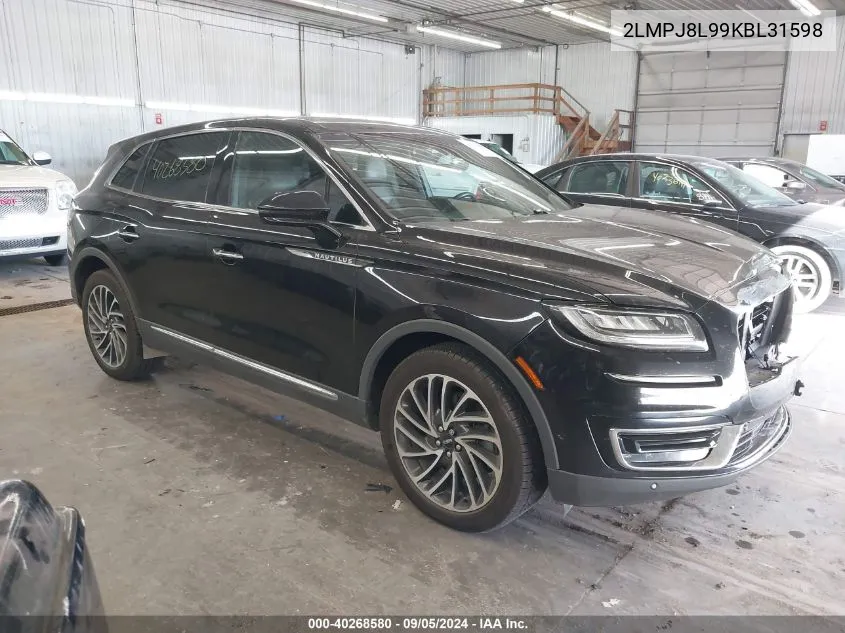 2019 Lincoln Nautilus Reserve VIN: 2LMPJ8L99KBL31598 Lot: 40268580