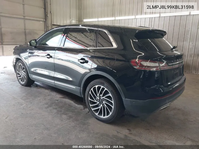 2019 Lincoln Nautilus Reserve VIN: 2LMPJ8L99KBL31598 Lot: 40268580