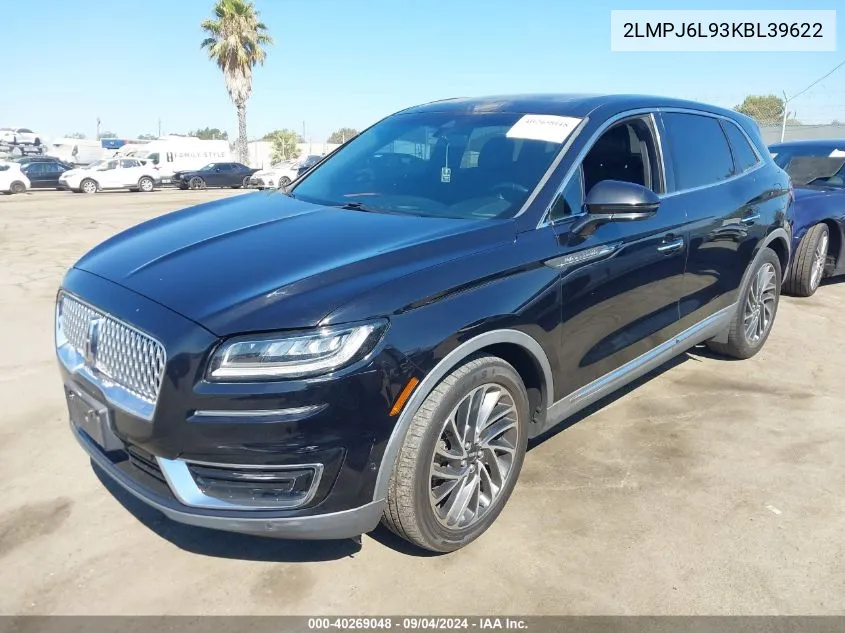 2LMPJ6L93KBL39622 2019 Lincoln Nautilus Reserve