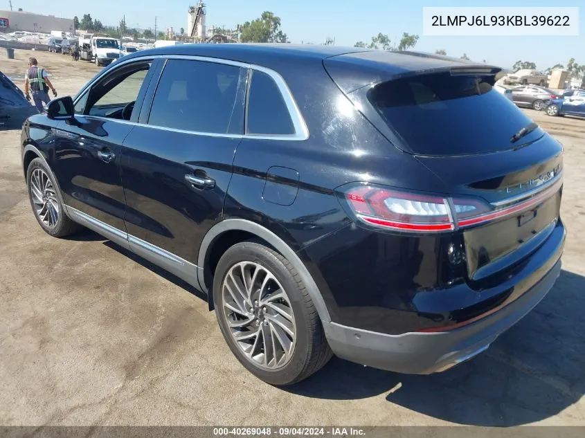 2LMPJ6L93KBL39622 2019 Lincoln Nautilus Reserve