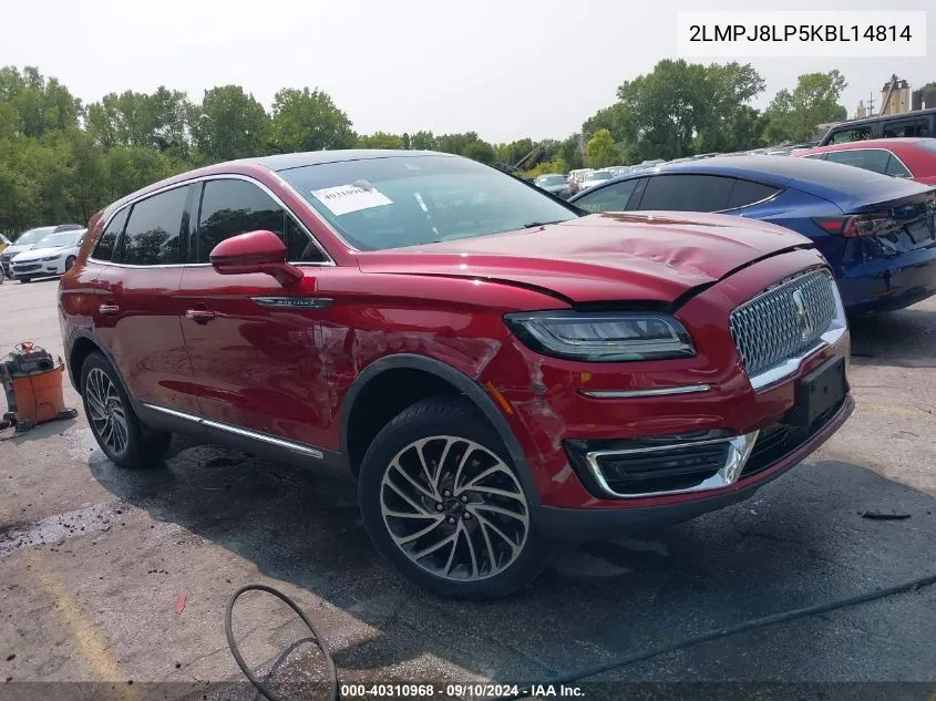 2019 Lincoln Nautilus Reserve VIN: 2LMPJ8LP5KBL14814 Lot: 40310968