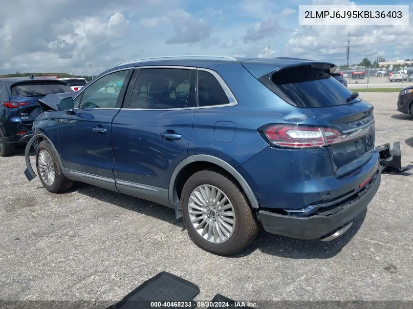 2LMPJ6J95KBL36403 2019 Lincoln Nautilus