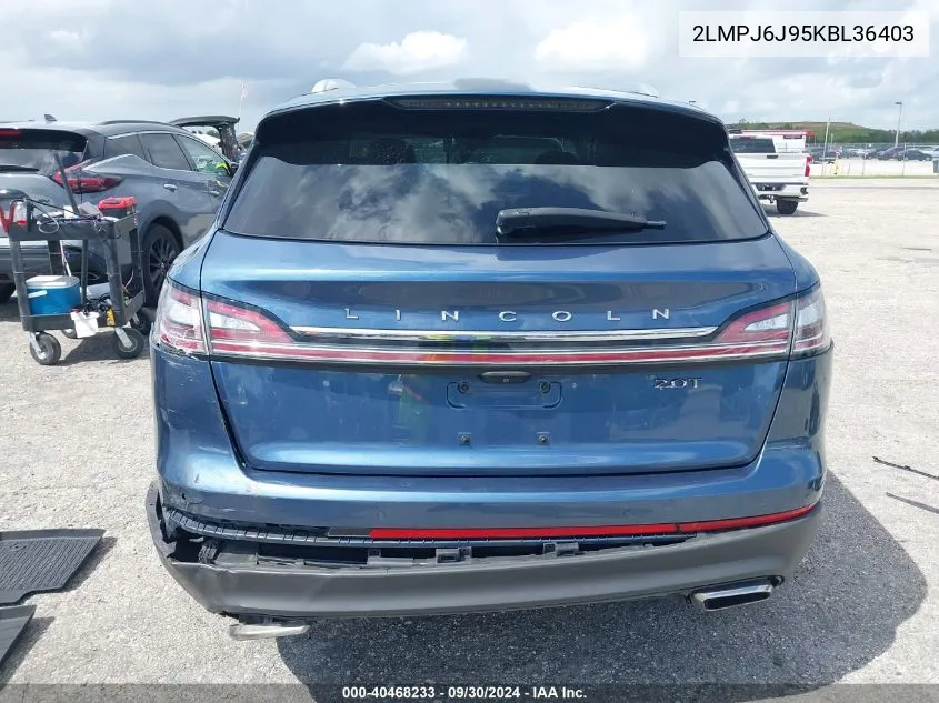 2019 Lincoln Nautilus VIN: 2LMPJ6J95KBL36403 Lot: 40468233