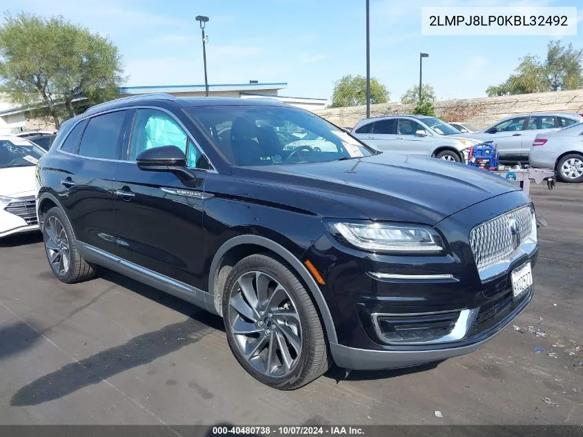 2019 Lincoln Nautilus Reserve VIN: 2LMPJ8LP0KBL32492 Lot: 40480738