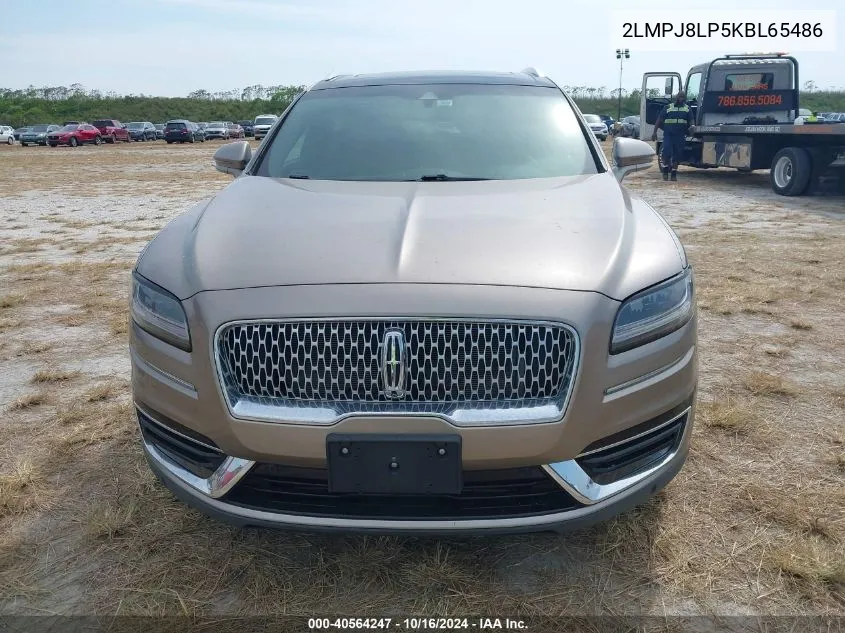 2019 Lincoln Nautilus Reserve VIN: 2LMPJ8LP5KBL65486 Lot: 40564247