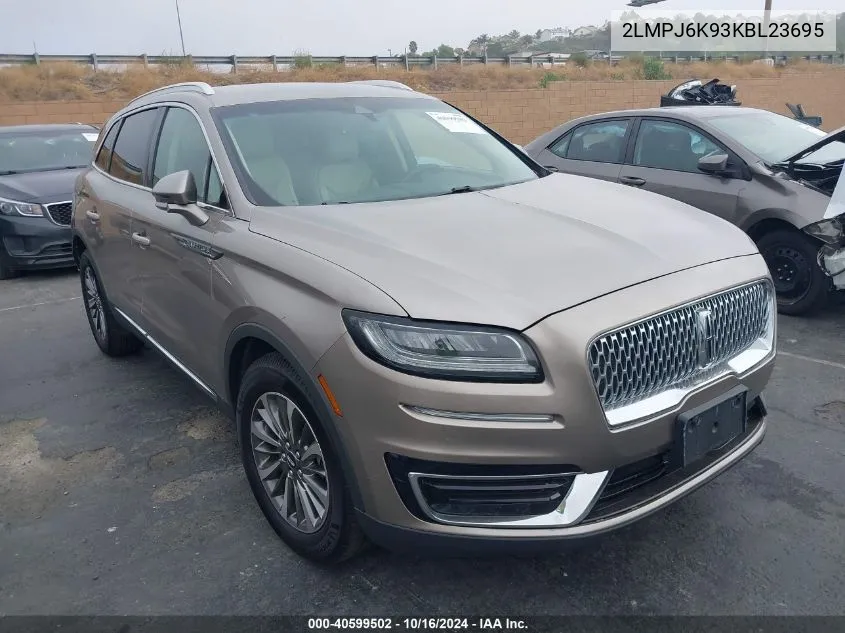 2019 Lincoln Nautilus Select VIN: 2LMPJ6K93KBL23695 Lot: 40599502